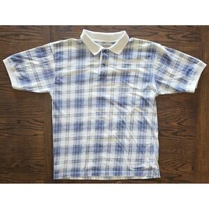 Basic Equipment Mens Medium Geometric Blue Polo
